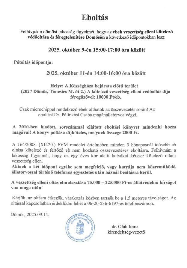 Eboltás 2025 Dömös